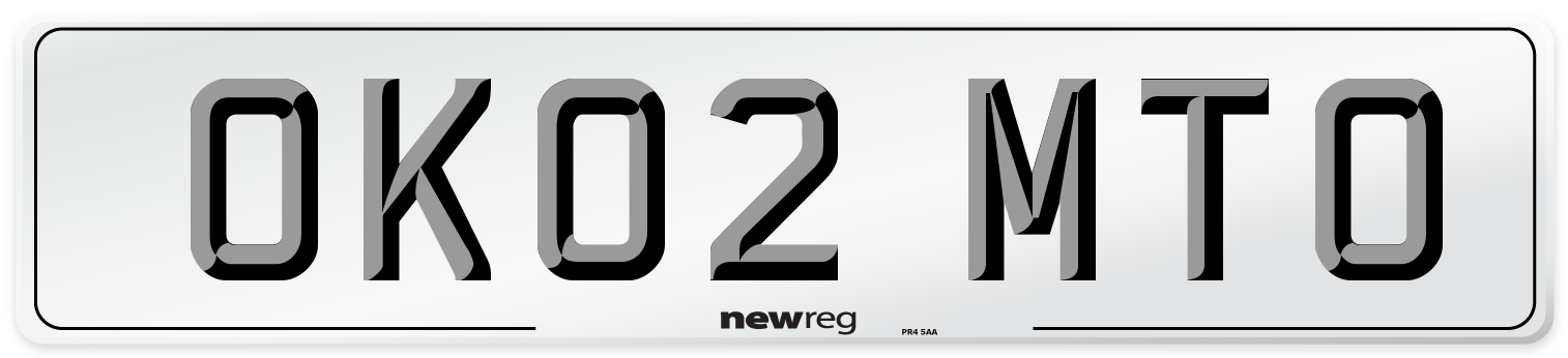 OK02 MTO Number Plate from New Reg